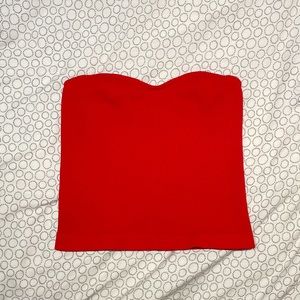 Red Ribbed Tube Top